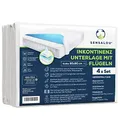 Produktbild: Sensalou 4 Stück Betteinlage Urin Nässeschutz mit Flügeln 85x90 cm - wasserdichte Matratzenschutz Unterlage waschbar