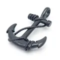 Produktbild: Bungsa Edelstahl Anhänger Schwarzer Anker mit Seil Anchor Kettenanhänger Damen und Herren