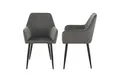 Produktbild: en.casa Esszimmerstuhl (Set), »Hollola« Polsterstuhl mit Armlehnen Samt Dunkelgrau