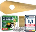 Produktbild: MASKO® Ersatzmesser Klingen für Mähroboter | Rasenmäher Messer universal inkl. innovativen Schrauben | Ersatzklingen Rasenroboter langlebig Titan-Beschichtung Kompatibel mit Bosch 9 Stück