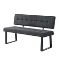 Produktbild: B&D home Sitzbank Sigfrid - Eckbank Esszimmer Mit Lehne, Sitzbank Flur, Pflegeleichter Bezug aus Microfaser in Anthrazit, Kaltschaum-Polsterung, Für Esszimmer, Küche & Flur, 140 cm