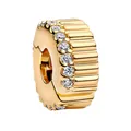 Produktbild: PANDORA Schmuck Clip-Charm Goldfarben Gerippt 764078C01
