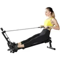 Produktbild: SPORTNOW Rudergerät für Zuhause leises Rudermaschine mit Seilsystem LCD-Display Sitzkissen, Laufruhe rutschfeste Rowing Machine Belastbar bis 150kg Heimrudergerät für Heimfitness