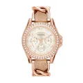 Produktbild: Fossil Riley Watch für Damen, Quarz-Chronographenwerk mit Edelstahl- oder Lederarmband