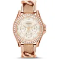 Produktbild: Fossil Damen-Armbanduhr ES3466 Analog Edelstahl Leder Roségold Zirkonia UVP 179,