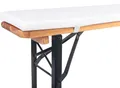 Produktbild: TexDeko® Bierbankauflage gepolstert 220x25x2cm waschbar mit Reißverschluss für Bierzeltgarnitur Härtegrad Mittelhart RG23 Bequeme Bankauflage zum selber aufziehen (Weiß)