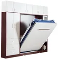 Produktbild: Xlmoebel Schrankbett Multifunktionales Wandschrankbett mit integriertem Regal in Holzoptik (Kleiderschrank mit Bett) Hergestellt in Europa