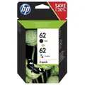 Produktbild: HP Original Tinte HP 62 2er-Pack Schwarz/Cyan/Magenta/Gelb - N9J71AE 365 Seiten