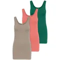 Produktbild: ONLY Tanktop Live Love (3-tlg) Lange Tops, elastische Baumwollqualität orange M (38)