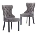Produktbild: vidaXL Esszimmerstuhl Esszimmerstühle 2 Stk. Grau Samt (2 St)