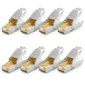 Produktbild: 8x Netzwerkstecker CAT 7 Werkzeuglos RJ45 Netzwerk Stecker LAN DSL Verlegekabel