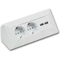 Produktbild: ChiliTec 2-Fach Steckdosenblock 2x USB A Weiß 250V 16A