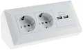 Produktbild: CHILITEC Steckdosenblock 23650, 2-fach, 2x USB-A, 16A/250V, weiß