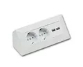 Produktbild: ChiliTec Aufputz-Steckdose 2-fach Steckdosenblock + 2x USB-A, weiß 250V~/ 16A