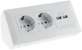 Produktbild: CHILITEC Steckdosenblock 23650, 2-fach, 2x USB-A, 16A/250V, weiß