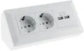 Produktbild: ChiliTec Steckdosenblock mit 2x USB, weiß, 250V~/16A, Aufbaumontage, USB 3,1A