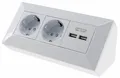 Produktbild: 3fach - 2fach Steckdosenblock 2x USB Mehrfachstecker Steckdosenleiste Aufbau  |