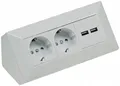Produktbild: CT23650 DELPHI Aufbau Steckdose, Steckdosenblock + 2x USB, weiß, 250V~/ 16A X