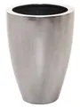 Produktbild: VIVANNO Pflanzkübel Pflanzgefäß Blumenkübel Fiberglas Silber Metallic OPALA (44x32)