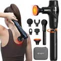 Produktbild: Massagepistole mit Wärmefunktion und Rotes Licht,NAPRE 3-in-1 Mini Massage Gun Massage Pistole mit Abnehmbar Verlängerung,Muskel Percussion Massagegerät für Rücken Nacken Körper,Ultra-Leise & Klein