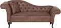 Produktbild: BELIANI Chaiselongue Linksseitig Braun Kunstleder Holzfüße Glamourös Mit Zierkissen