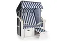 Produktbild: blumfeldt Strandkorb Hiddensee Strandkorb XL 2-Sitzer Volllieger blau / weiß gestreift, BxTxH: 118x100x160 cm, HMD1-Hiddensee-Blau, (7-tlg)