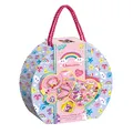 Produktbild: Totum 71506 Geschenkbox 2in1: Diamond Painting und Schmuckbastelset – Gestalte Einhornbilder mit wunderschönen Glitzersteinchen und Armbänder mit bunten Perlen und Charms, Mittel
