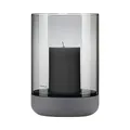 Produktbild: Windlicht CALMA | Kerzenhalter aus hochwertigem Beton und Smoke Glas | Farbe Steel Gray | Größe L | 15L x 15B x 22,5H cm | Indoor | exkl. Kerze