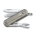 Produktbild: Victorinox Schweizer Taschenmesser, Klein, Classic SD, Multitool, Swiss Army Knife, Geschenk, 7 Funktionen, Klinge, Nagelfeile, Grau Transparent