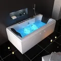 Produktbild: HOME DELUXE - Whirlpool - LAGUNA M PURE - Weiß, Maße: 180 x 90 x 55 cm - inkl. Radio, Heizung und Lichttherapie I Whirlwanne für 2 Personen, Ind... - Weiß