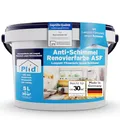 Produktbild: Plid® Anti Schimmel Renovierfarbe Innen Weiß 5L [FÜR ALLE WÄNDE] - Antischimmelfarbe für feuchte Räume, Bad & Küche - Wandfarbe weiß - Langzeitschutz gegen Schimmelbefall - Made in Germany