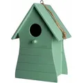 Produktbild: Spetebo - Holz Vogelhäuschen Zum Aufhängen 20 X 14 Cm - Grün - Garten Deko Vogel Nist Haus Mit Fütterungsloch