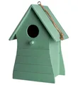 Produktbild: Holz Vogel Nistkasten zum Hängen - 2 Farben - Garten Deko Futter Häuschen 20 cm