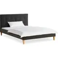 Produktbild: Homestyle4u Polsterbett 140x200 cm mit Lattenrost Doppelbett Samt Anthrazit 2621