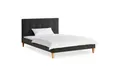 Produktbild: Homestyle4u Polsterbett 140x200 Doppelbett Samt weicher Komfort Grau luxuriös Holzfüße (Set, mit Lattenrost)