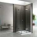 Produktbild: i-flair Falttür Duschkabine 75x75x190 cm aus durchsichtigem 6 mm Sicherheitsglas - DK99 - Silber