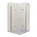 Produktbild: i-flair Duschkabine EMMA mit Falttüren 75x75 cm Höhe: 190cm, Eckduschkabine Falttürkabine aus durchsichtigem 6mm NANO ESG Sicherheitsglas - DK99