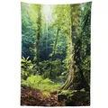 Produktbild: Abakuhaus Wandteppich aus Weiches Mikrofaser Stoff Für das Wohn und Schlafzimmer, rechteckig, Urwald Wilder Efeu auf Bäume braun|grün 140 cm x 230 cm