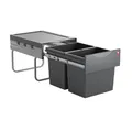 Produktbild: Hailo Abfallsammler 3641521 Einbau Mülleimer dunkelgrau 36 Ltr Abfalleimer 2fach