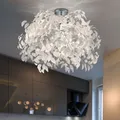 Produktbild: Deckenleuchte Schlafzimmerlampe Deckenlampe weiß Blätter Designlampe D 70 cm