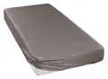 Produktbild: Curt Bauer Spannbettlaken Uni-Mako-Satin Uni-Mako-Satin stein 160 cm x 200 cm, Baumwolle, Gummizug: Rundum, (1 Stück), Bettlaken mit Gummizug in 90x200 140x200 180x200 und weitere Größen