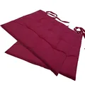 Produktbild: NYVI Stuhlkissen 40x40 cm ComfySeat Beere 2er Set - Sitzkissen mit Bändern/Schleife, 9-fache Steppung - Indoor & Outdoor - Gartenstuhlkissen aus Baumwoll-Mischgewebe - ÖkoTex 100
