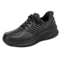 Produktbild: Orthofeet Herren Orthopädische Navigate Hands-Free Sneaker mit Lederobermaterial– Schwarz, Größe 42