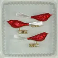 Produktbild: Lauschaer Glas Christbaumschmuck Vögel Glas rot matt mundgeblasen