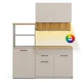 Produktbild: Vicco Singleküche, Greige, Honigeiche, Holzwerkstoff, Küchenblock,Rechteckig, 160x81.6x60 cm, Küchen, Küchenzeilen & Küchenblöcke, Küchenzeilen ohne Geräte