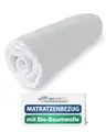 Produktbild: AM Qualitätsmatratzen Bio Baumwoll Matratzenbezug 160x200 für 20 cm Kernhöhe - Made in Germany & Oeko-TEX Siegel - Allergiker Matratzenbezug 160x200 mit 4 seitigem Reißverschluss - 60 Grad waschbar