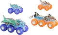 Produktbild: Hot Wheels Monster Trucks Power Smashers Zugmaschine und Truck 4-tlg