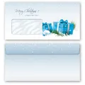 Produktbild: Motiv-Briefumschläge BLAUE WEIHNACHTSGESCHENKE DIN LANG (mit Fenster) 10 Stück