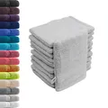 Produktbild: 10er Set Waschhandschuhe Waschlappen Silber 16x21 cm | 100% Baumwolle Frottier | Oeko-TEX® Standard 100 | Premium Qualität 500 g/m²