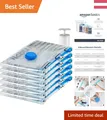 Produktbild: Robuste Vakuumbeutel für Kleidung im 6er Set - Jumbo, platzsparend inkl. Pumpe
